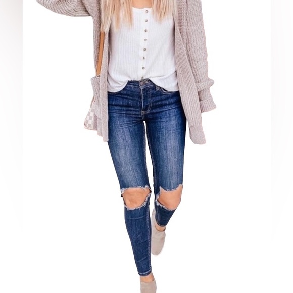 Free People Denim - Free People Busted Knee High Rise Distressed Skinny Ankle Jeans 61855-16515125